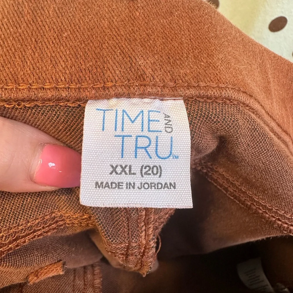 Time and Tru Jeggins, Rust Color, Size XXL (20), Gently Used - Picture 3 of 4